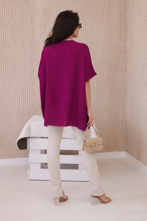 Bluzka oversize z wisiorkiem śliwkowa Bluzka oversize z wisiorkiem śliwkowa
