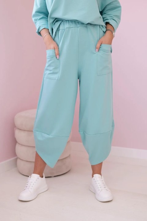 Komplet bawełniany bluza + spodnie jasny miętowy Komplet bawełniany bluza + spodnie jasny miętowy