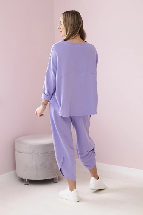 Komplet bawełniany bluza + spodnie jasny fioletowy Komplet bawełniany bluza + spodnie jasny fioletowy
