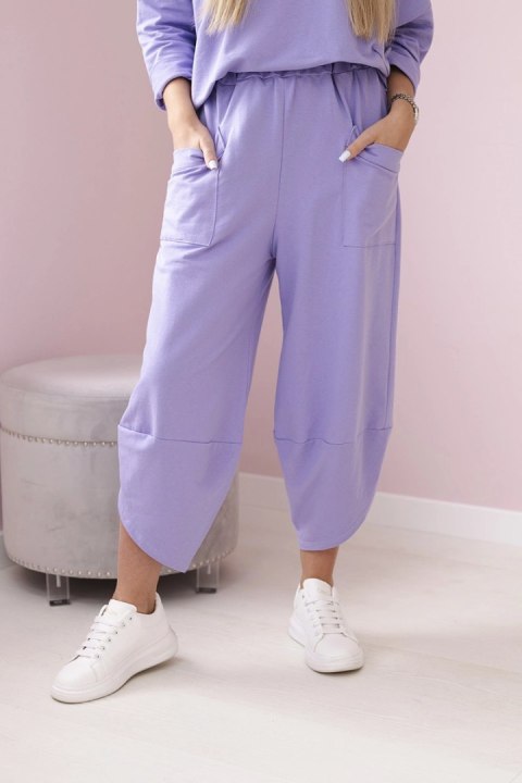 Komplet bawełniany bluza + spodnie jasny fioletowy Komplet bawełniany bluza + spodnie jasny fioletowy