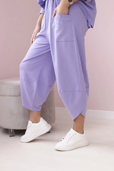 Komplet bawełniany bluza + spodnie jasny fioletowy Komplet bawełniany bluza + spodnie jasny fioletowy