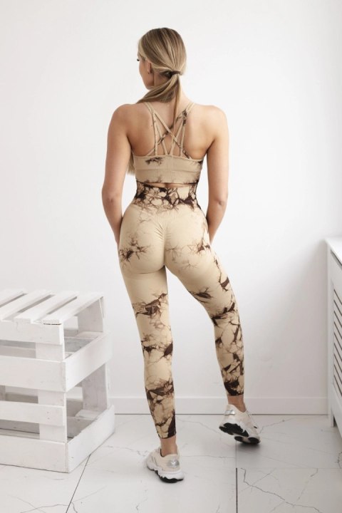 Komplet fitness top + legginsy push up camelowy Komplet fitness top + legginsy push up camelowy