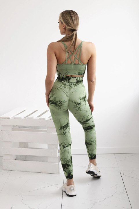 Komplet fitness top + legginsy push up ciemny miętowy Komplet fitness top + legginsy push up ciemny miętowy