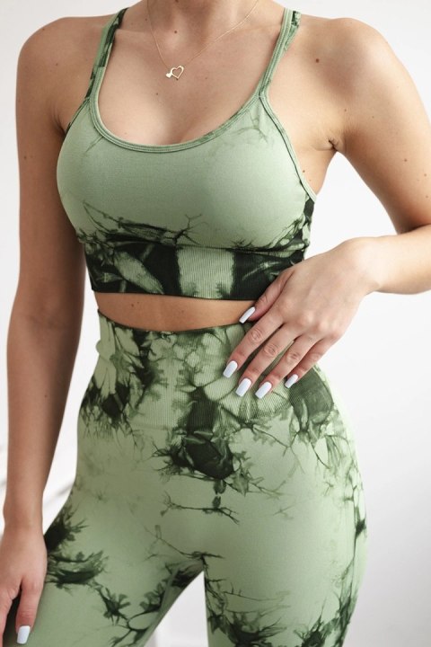 Komplet fitness top + legginsy push up ciemny miętowy Komplet fitness top + legginsy push up ciemny miętowy