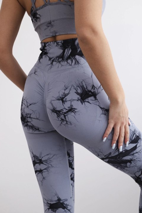 Komplet fitness top + legginsy push up szary + czarny Komplet fitness top + legginsy push up szary + czarny