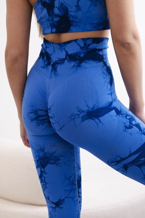Komplet fitness top z regulowanymi ramiączkami + legginsy push up chabrowy Komplet fitness top z regulowanymi ramiączkami + legginsy push up chabrowy
