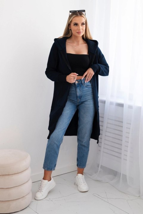 Bluza ocieplana długa z kapturem granatowa Bluza ocieplana długa z kapturem granatowa