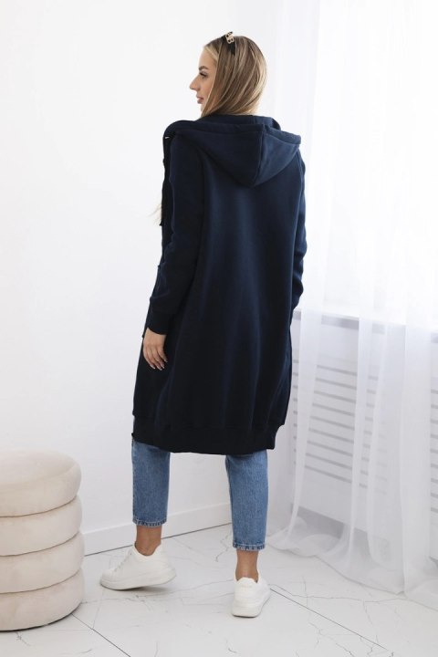 Bluza ocieplana długa z kapturem granatowa Bluza ocieplana długa z kapturem granatowa