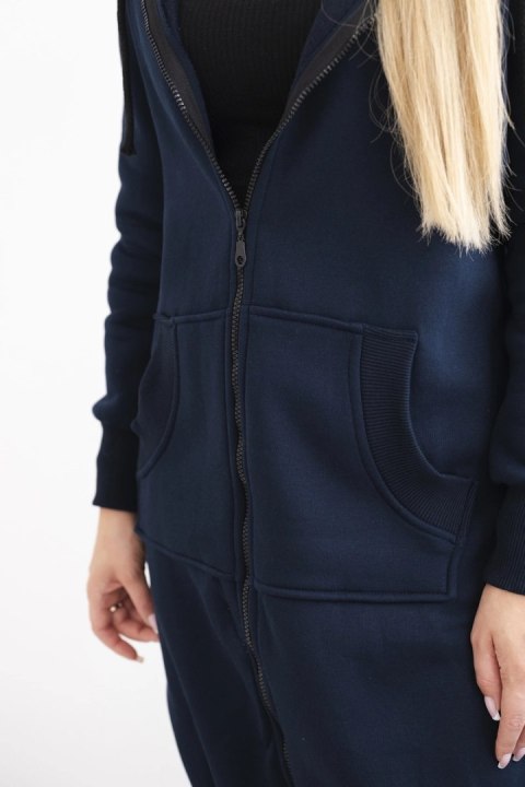 Bluza ocieplana długa z kapturem granatowa Bluza ocieplana długa z kapturem granatowa