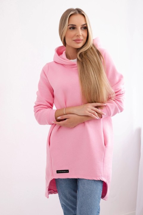 Bluza ocieplana z dłuższym tyłem jasno różowa Bluza ocieplana z dłuższym tyłem jasno różowa