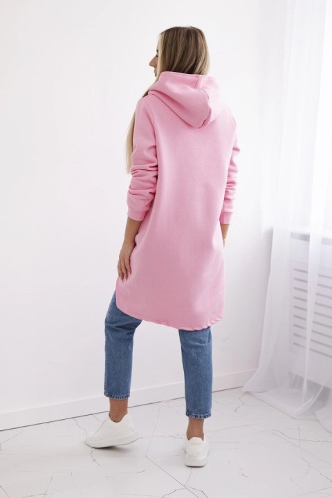 Bluza ocieplana z dłuższym tyłem jasno różowa Bluza ocieplana z dłuższym tyłem jasno różowa