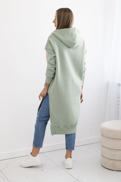 Bluza ocieplana z rozcięciami na bokach ciemno miętowa Bluza ocieplana z rozcięciami na bokach ciemno miętowa