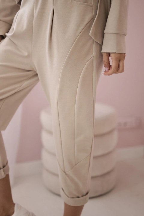 Komplet Punto Milano Winter bluza z kapturem + spodnie beżowy Komplet Punto Milano Winter bluza z kapturem + spodnie beżowy