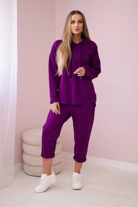 Komplet Punto Milano Winter bluza z kapturem + spodnie ciemny fioletowy Komplet Punto Milano Winter bluza z kapturem + spodnie ciemny fioletowy