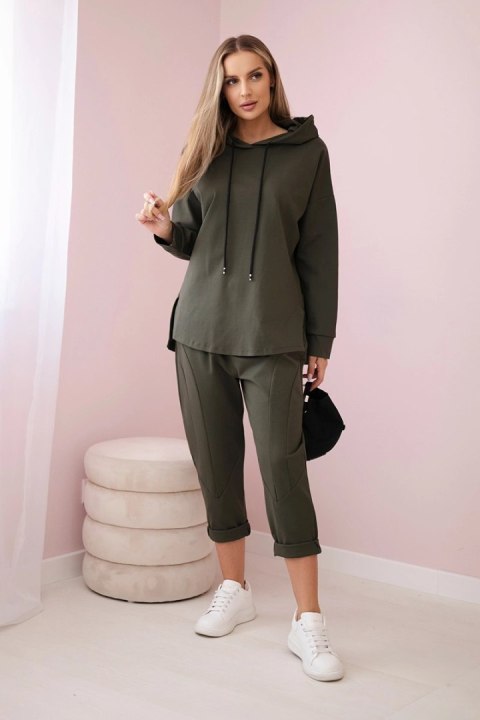 Komplet Punto Milano Winter bluza z kapturem + spodnie khaki Komplet Punto Milano Winter bluza z kapturem + spodnie khaki