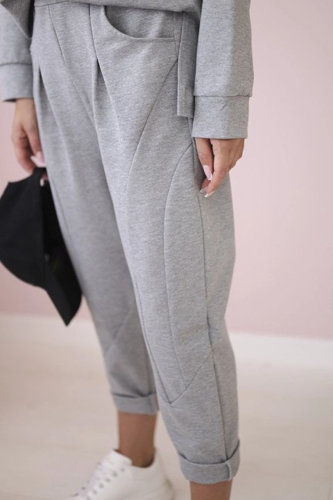 Komplet Punto Milano Winter bluza z kapturem + spodnie szary Komplet Punto Milano Winter bluza z kapturem + spodnie szary