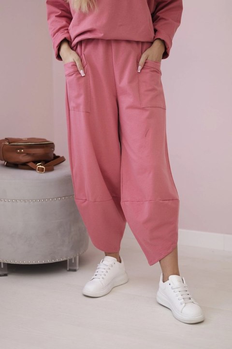 Komplet bawełniany bluza + spodnie malinowy Komplet bawełniany bluza + spodnie malinowy