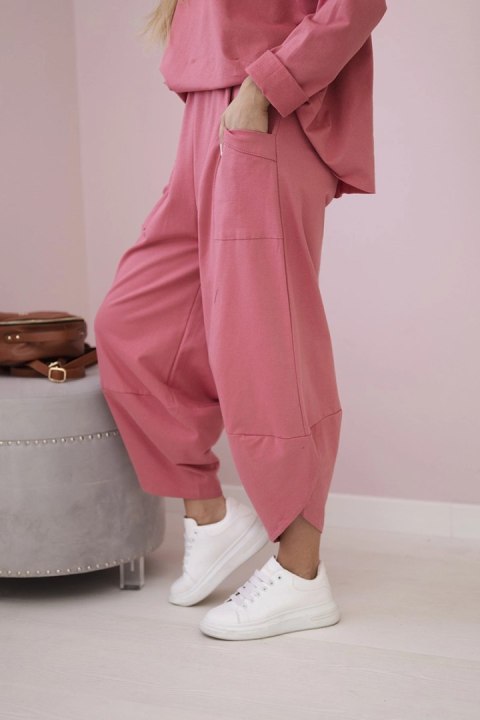 Komplet bawełniany bluza + spodnie malinowy Komplet bawełniany bluza + spodnie malinowy