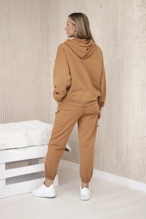 Komplet bawełniany bluza z kapturem + spodnie camelowy Komplet bawełniany bluza z kapturem + spodnie camelowy