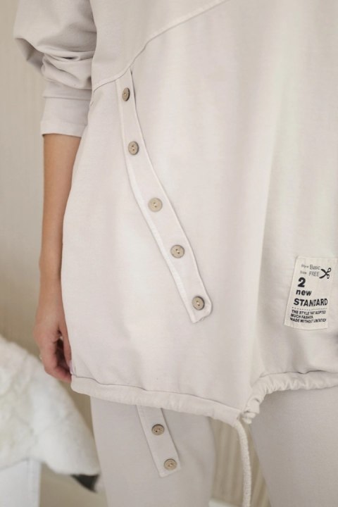 Komplet bawełniany oversize bluza + spodnie beżowy Komplet bawełniany oversize bluza + spodnie beżowy