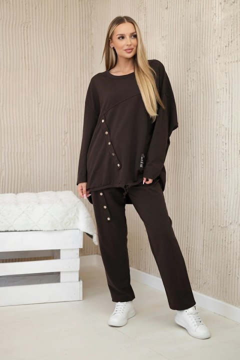 Komplet bawełniany oversize bluza + spodnie brązowy Komplet bawełniany oversize bluza + spodnie brązowy