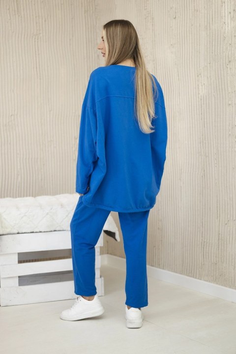 Komplet bawełniany oversize bluza + spodnie chabrowy Komplet bawełniany oversize bluza + spodnie chabrowy