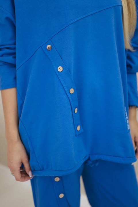 Komplet bawełniany oversize bluza + spodnie chabrowy Komplet bawełniany oversize bluza + spodnie chabrowy