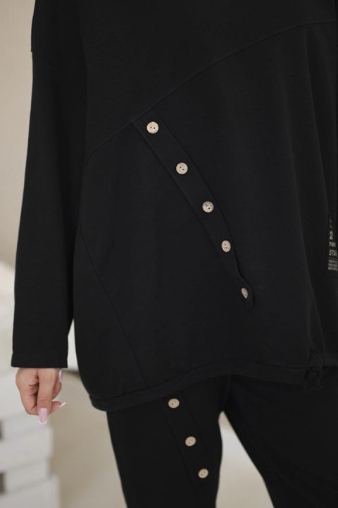 Komplet bawełniany oversize bluza + spodnie czarny Komplet bawełniany oversize bluza + spodnie czarny