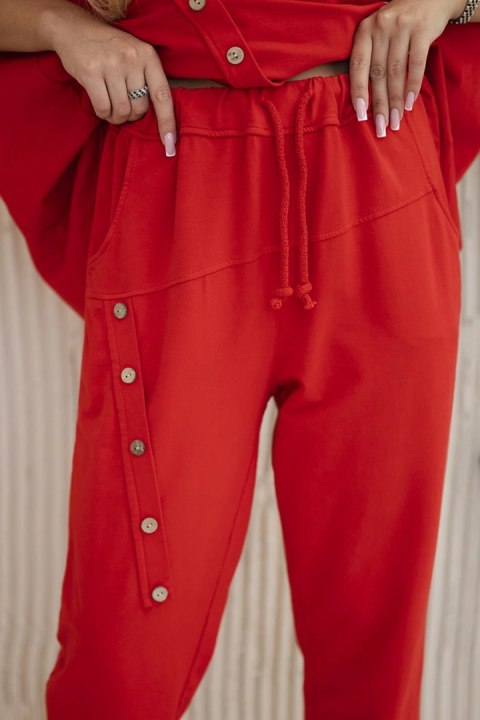 Komplet bawełniany oversize bluza + spodnie czerwony Komplet bawełniany oversize bluza + spodnie czerwony