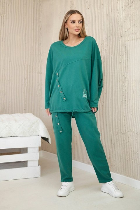 Komplet bawełniany oversize bluza + spodnie zielony Komplet bawełniany oversize bluza + spodnie zielony