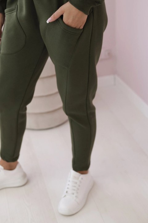 Komplet ocieplany bluza + spodnie khaki Komplet ocieplany bluza + spodnie khaki