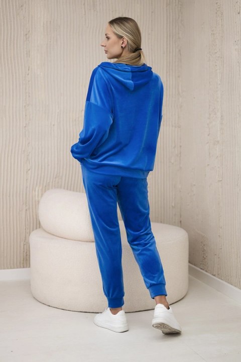 Komplet welurowy bluza kangurka + spodnie chabrowy Komplet welurowy bluza kangurka + spodnie chabrowy