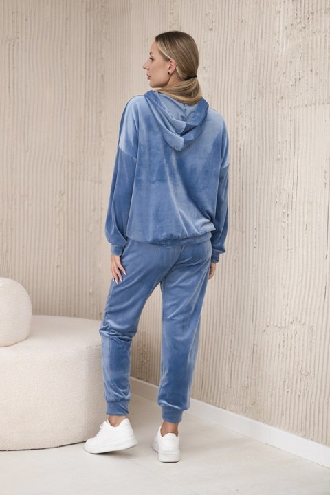 Komplet welurowy bluza kangurka + spodnie jeansowy Komplet welurowy bluza kangurka + spodnie jeansowy