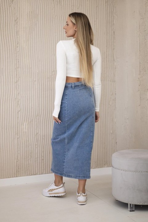 Spódnica długa z guzikami jasny jeans Spódnica długa z guzikami jasny jeans