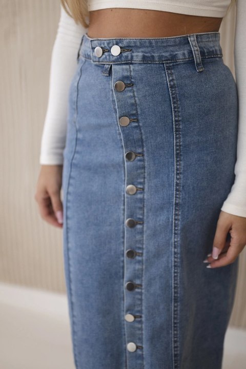 Spódnica długa z guzikami jasny jeans Spódnica długa z guzikami jasny jeans