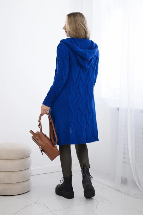 Sweter Kardigan z kapturem chabrowy Sweter Kardigan z kapturem chabrowy