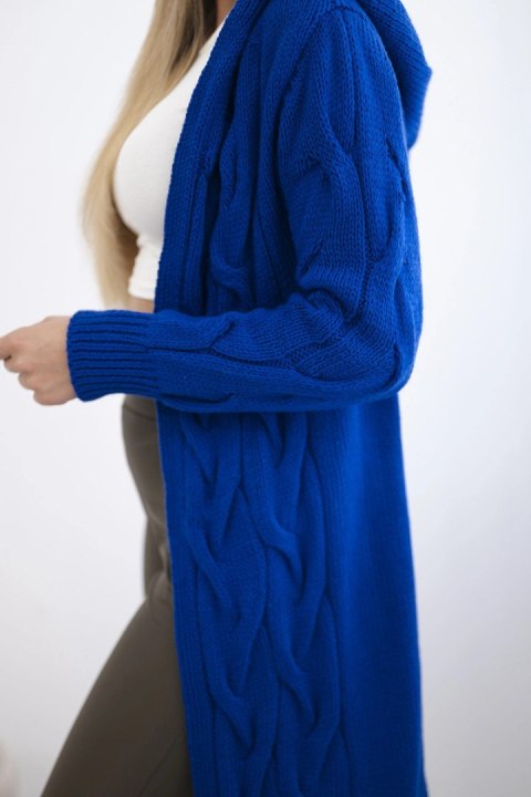 Sweter Kardigan z kapturem chabrowy Sweter Kardigan z kapturem chabrowy