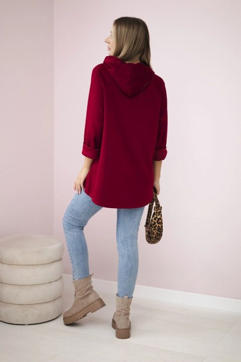Bluza wiskozowa plus size Love bordowa Bluza wiskozowa plus size Love bordowa