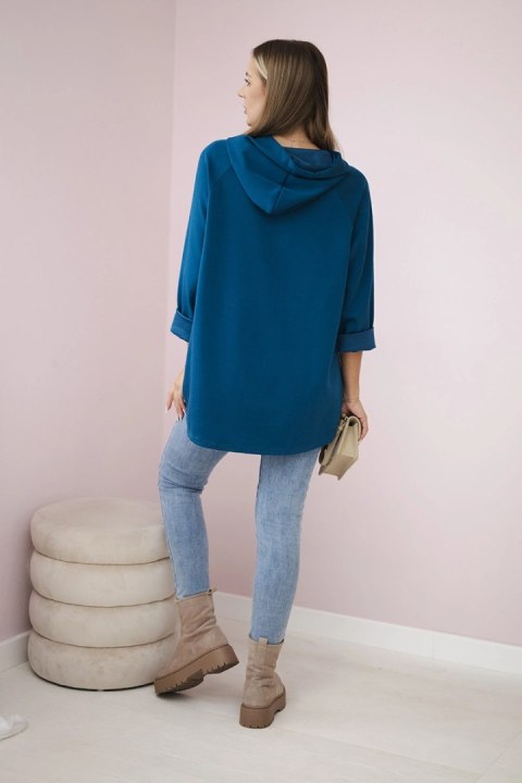 Bluza wiskozowa plus size Love morska Bluza wiskozowa plus size Love morska