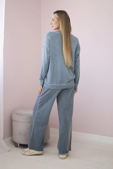 Komplet bawełniany dekatyzowany Angel bluza + spodnie jeansowy Komplet bawełniany dekatyzowany Angel bluza + spodnie jeansowy