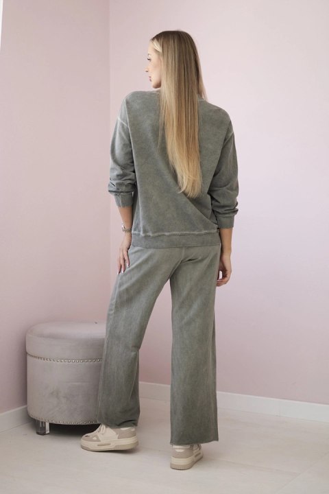 Komplet bawełniany dekatyzowany Angel bluza + spodnie khaki Komplet bawełniany dekatyzowany Angel bluza + spodnie khaki