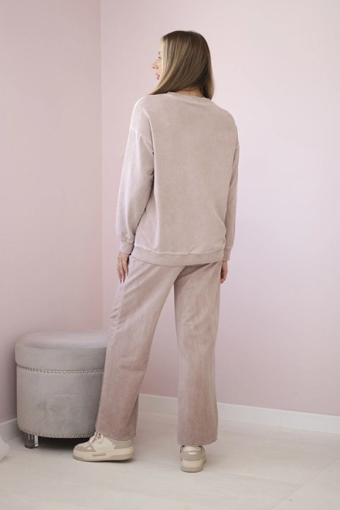Komplet bawełniany dekatyzowany Angel bluza + spodnie pudrowy róż Komplet bawełniany dekatyzowany Angel bluza + spodnie pudrowy róż
