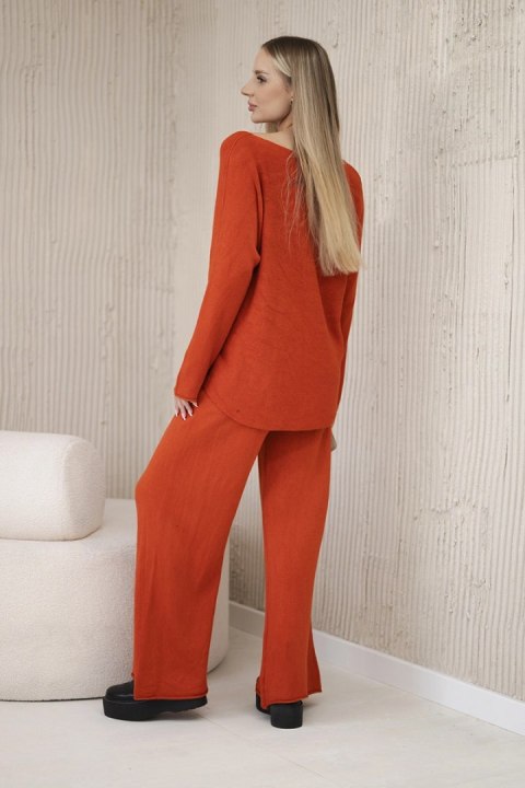 Komplet sweterkowy 2-częściowy bluza + spodnie rudy Komplet sweterkowy 2-częściowy bluza + spodnie rudy