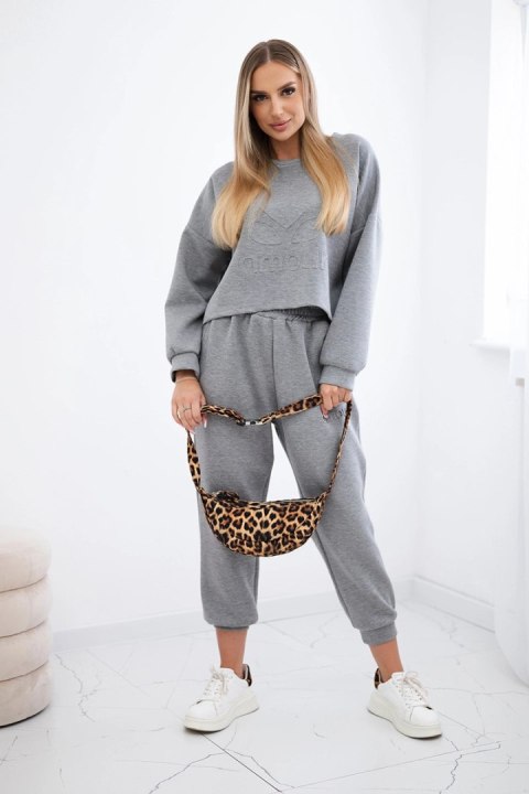 Komplet z wiskozy Amour bluza + spodnie szary Komplet z wiskozy Amour bluza + spodnie szary