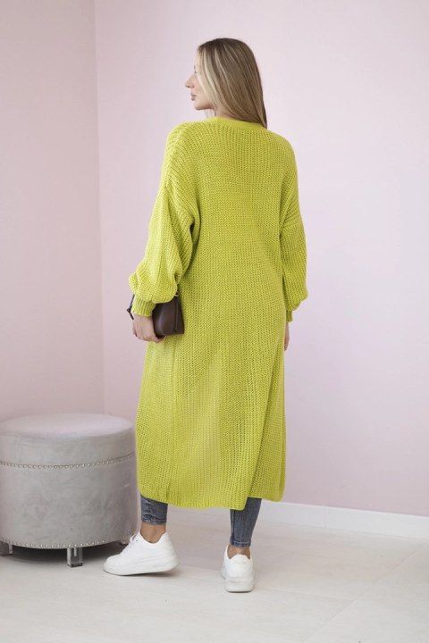 Sweter długi kardigan pistacjowy Sweter długi kardigan pistacjowy