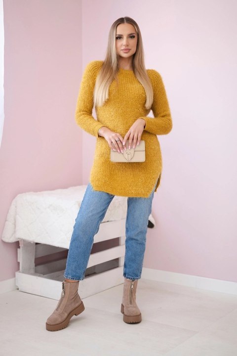 Sweter z włosem musztardowy Sweter z włosem musztardowy