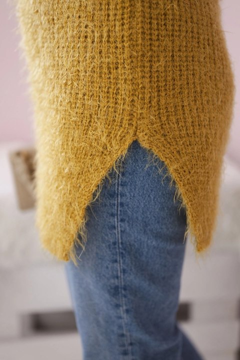 Sweter z włosem musztardowy Sweter z włosem musztardowy