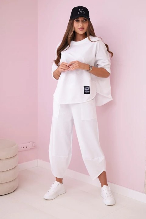 Komplet bawełniany bluza + spodnie biały Komplet bawełniany bluza + spodnie biały
