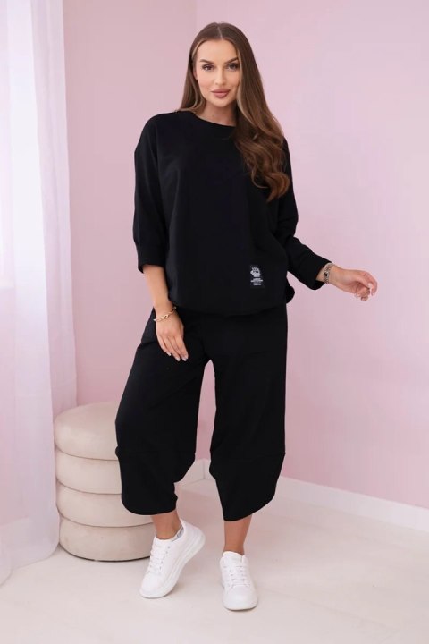 Komplet bawełniany bluza + spodnie czarny Komplet bawełniany bluza + spodnie czarny