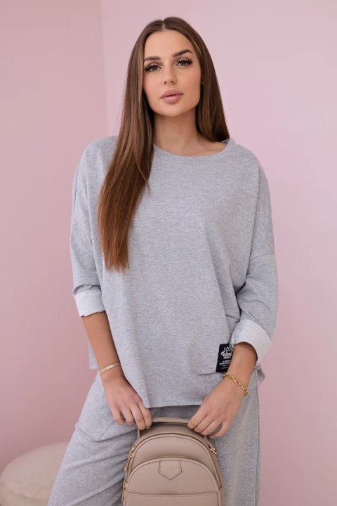 Komplet bawełniany bluza + spodnie jasny szary Komplet bawełniany bluza + spodnie jasny szary